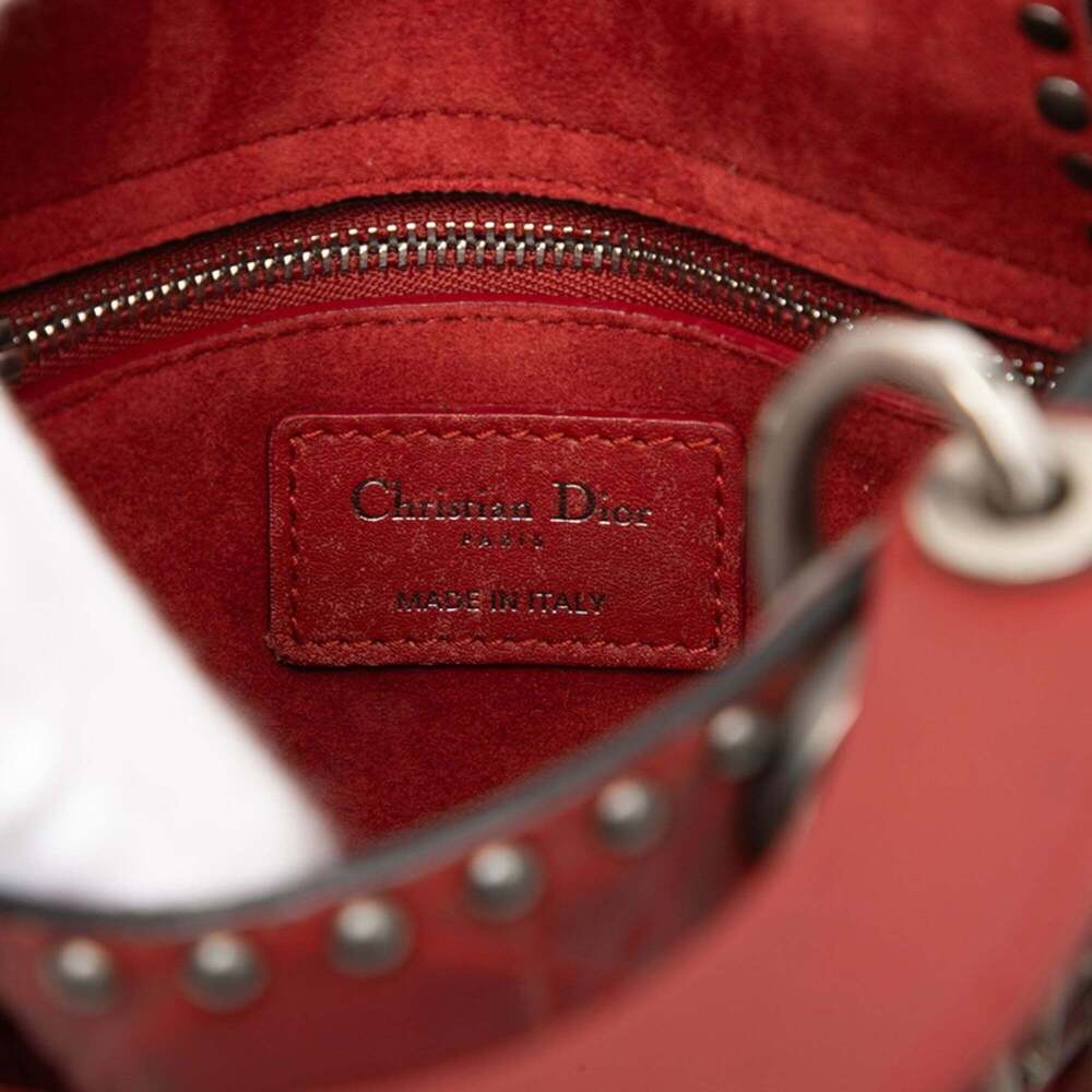 CHRISTIAN DIOR Red Leather Shoulder Bag - Picture 7 of 8